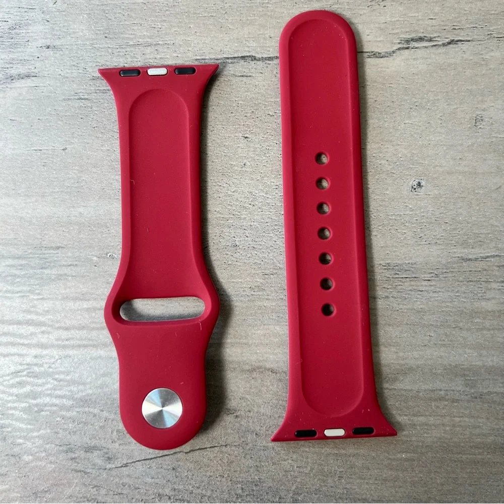 Apple Watch Bands 38 40mm Silicone Sport Strap Set 3pc Navy Red Blue S - M - Picture 6 of 16